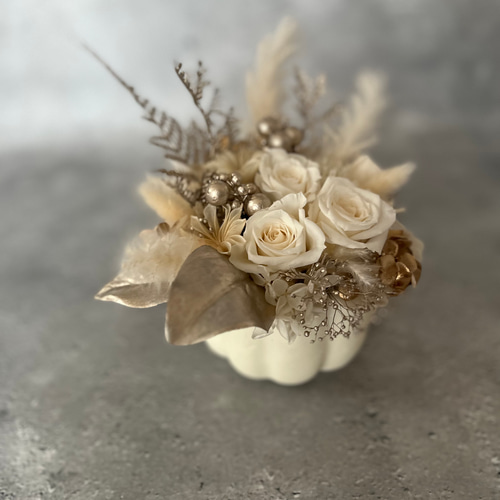 専用 フラワーアレンジ♡⃛パンプキン(ホワイト) 専用 フラワー