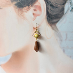 サンストーン ピアス（フック・チェーン） の人気通販｜Creema