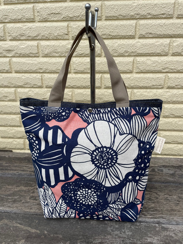 倉敷デニム✖️柄トートバッグ S.Mサイズ Hana*Hana トートバッグ Hana