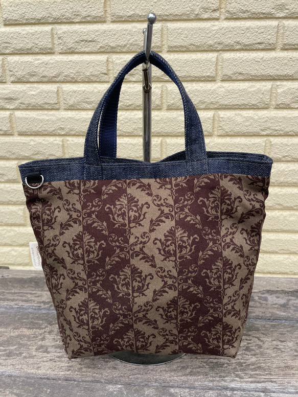 倉敷デニム✖️柄トートバッグ S.Mサイズ Hana*Hana トートバッグ Hana