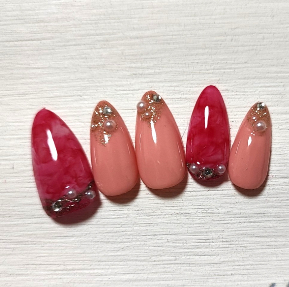 赤マーブル ネイルチップ ネイルチップ（つけ爪） R's nail 通販