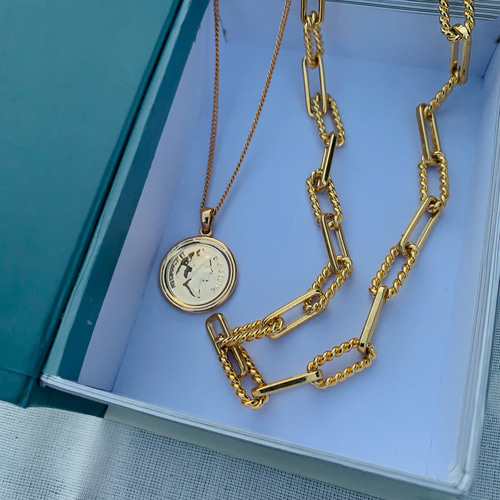 公式サイト大人気18kgpアンティークコインネックレス✨/男女兼用