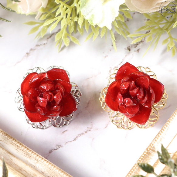 完売品 HEIHEI リボンローズブローチ　RED 真紅の薔薇のブローチ ブローチ Kirin 通販 18397855｜Creema(クリーマ)