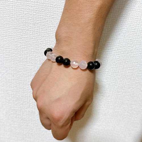 黒薔薇トルマリン　天然石　ブレスレット 黒薔薇トルマリン 天然石 ブレスレット