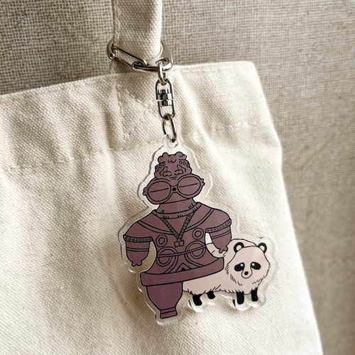 フック 様 ♡ tambourine アクリルキーホルダー 遮光器土偶とタヌキ キーホルダー tanuki