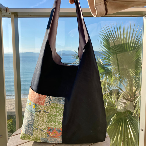 バラ一杯のショルダーバック　パッチワークバック 襤褸パッチワーク「ショルダーバッグ-002」 ショルダーバッグ tukurite