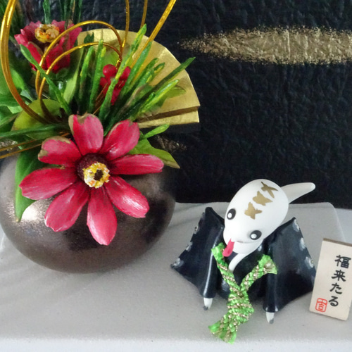専用【ハンドメイド樹脂粘土】お正月 和風造花アレンジメント パンアート 和風造花アレンジメント 専用【ハンドメイド樹脂粘土】お正月 パンアート