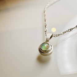 オパールひとつぶネックレス　10月誕生石　シルバーネックレス　ペンダント　ネックレス 4枚目の画像