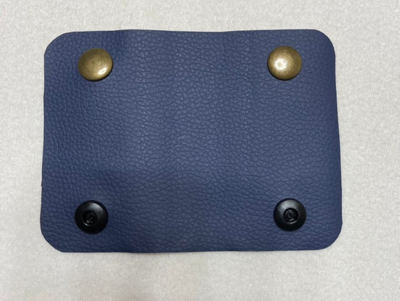 【3センチ幅対応】紺×アンティークメタル　持ち手カバー　ハンドルカバー　トートバッグ 3枚目の画像