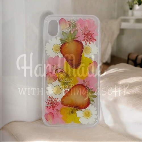 送料無料 フルーツ 本物の花 押し花ドライフラワー 樹脂 iPhone 16 全  