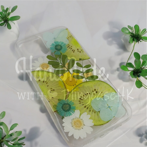 送料無料 フルーツ 本物の花 押し花ドライフラワー 樹脂 iPhone 17 全