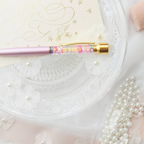 シマエナガ印鑑ケース☆ハーバリウムボールペンセット シマエナガ印鑑ケース☆ハーバリウムボールペンセット