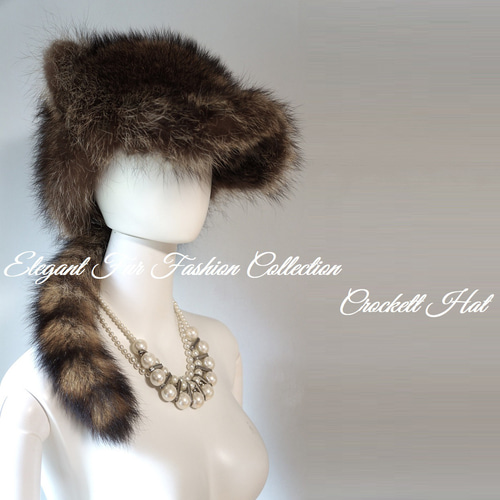 小顔効果☆ラクーンファークロケットハット毛皮帽子 暖かい防寒防風