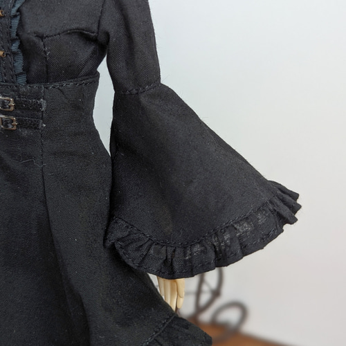 1266【momokoDOL※黒のフード付きロングケープ※1/6ドール服※momokoDOLL