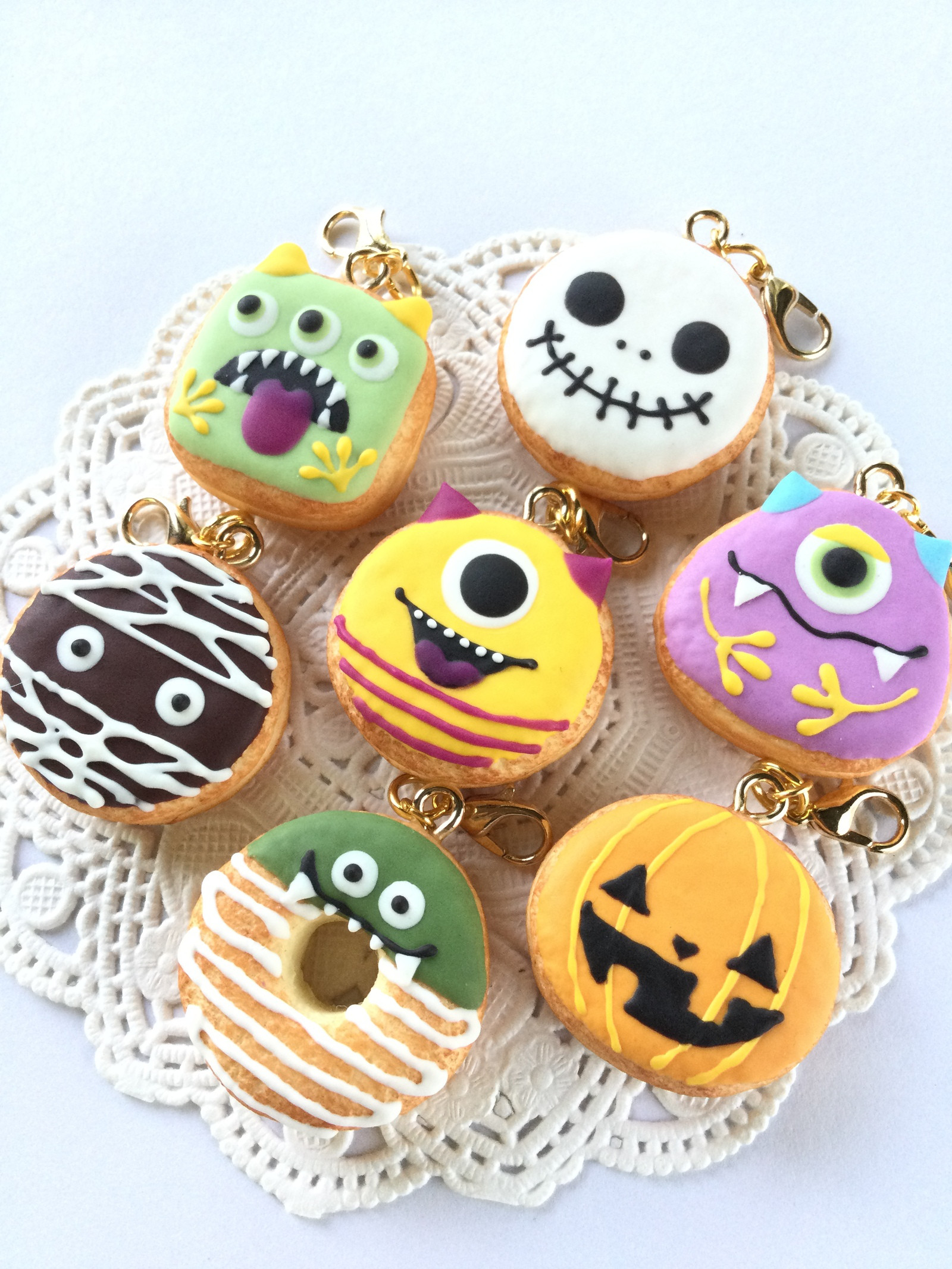 マグネット　ハロウィンクッキーとドーナツ　フェイクスイーツ マグネットハロウィンクッキーとドーナツフェイクスイーツ
