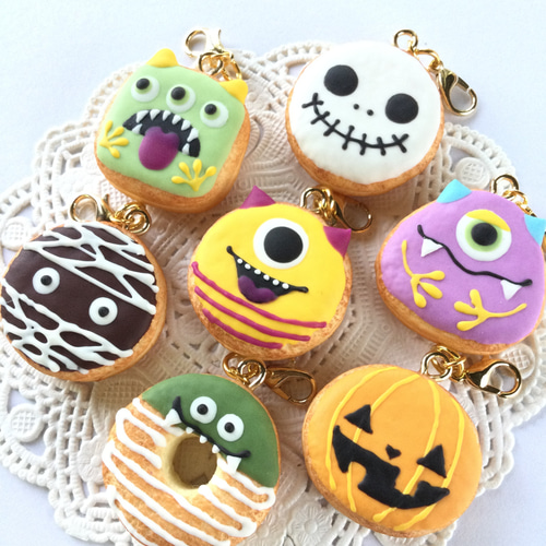 ハロウィンドーナツセットバッグチャームフェイクスイーツ