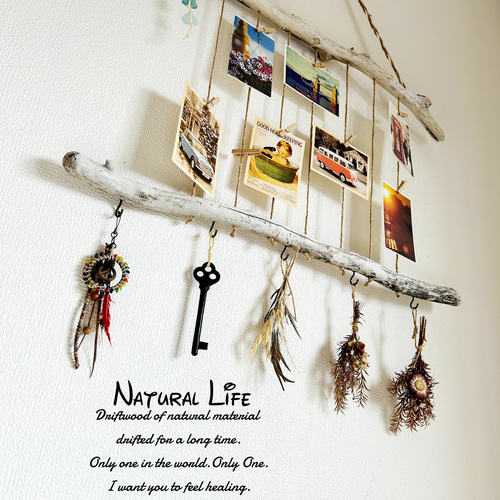 流木&シーグラス⁎✧✧ 写真ディスプレイ✧フォトフレーム✧壁掛け