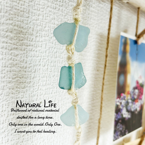 流木&シーグラス⁎✧✧ 写真ディスプレイ✧フォトフレーム✧壁掛け