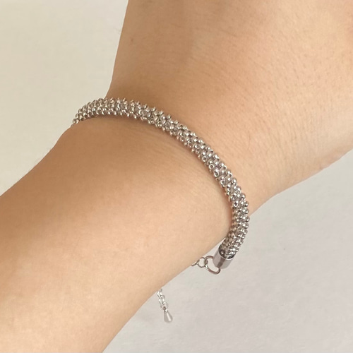 【限定セール！】 編み込みビーズのシルバーブレスレット ブレスレット Z＊F（ゼフ アクセサリー