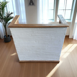 洋風 漆喰 レジカウンター /サイズ変更可能 アンティーク 木製 収納