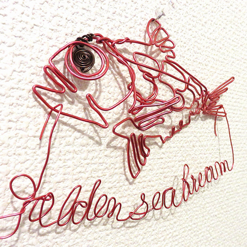 HAyU ワイヤーアート　キンメダイ 水槽シリーズ】お魚ワイヤーアート 金目鯛 golden sea bream 赤