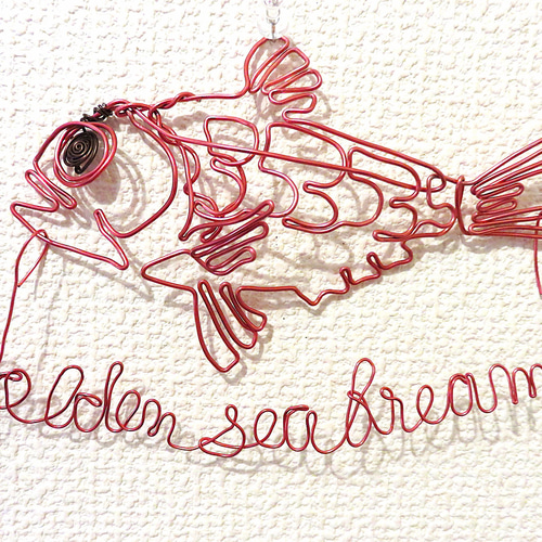HAyU ワイヤーアート　キンメダイ 水槽シリーズ】お魚ワイヤーアート 金目鯛 golden sea bream 赤