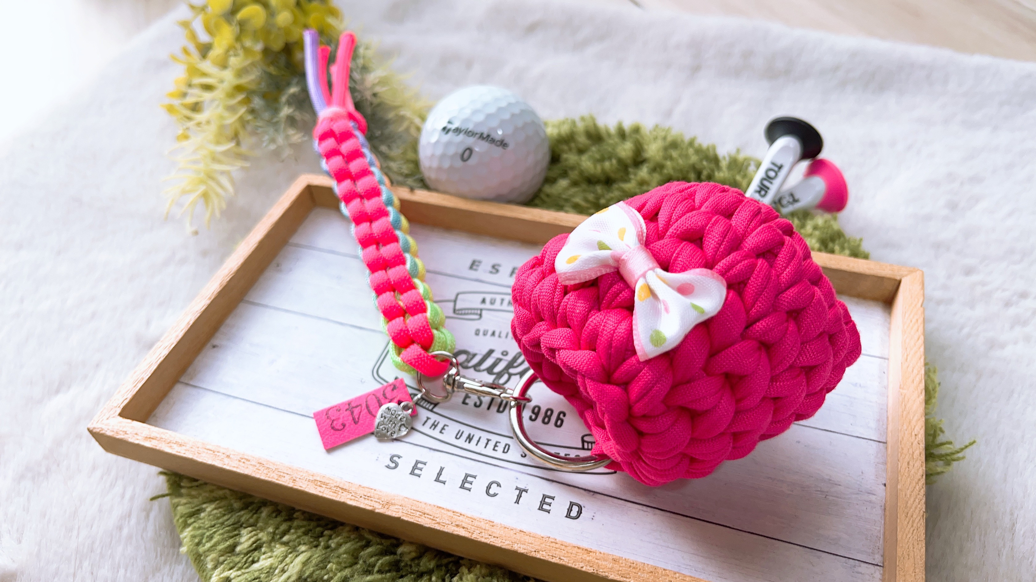 パラコード✶ゴルフティーホルダー&ボール入れセット✶1個収納