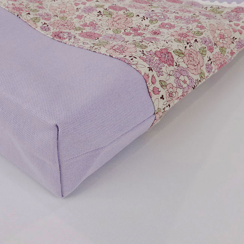 入園グッズ 入学 3点セット 【花柄 紫 ラベンダー】レッスンバッグ