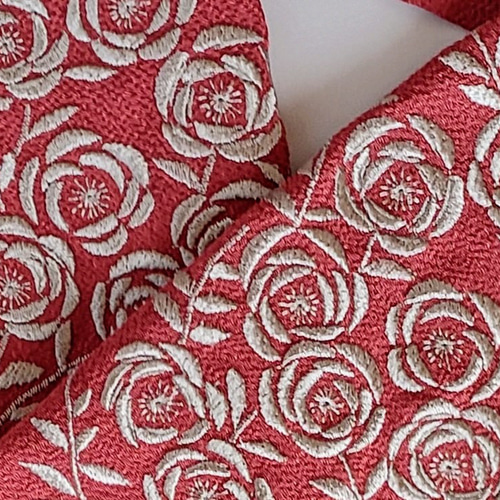 アンティーク復刻 巻き薔薇刺繍半衿 クラシカル 和装小物（帯