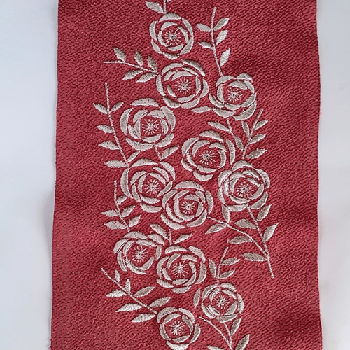 アンティーク復刻 巻き薔薇刺繍半衿 クラシカル 和装小物（帯