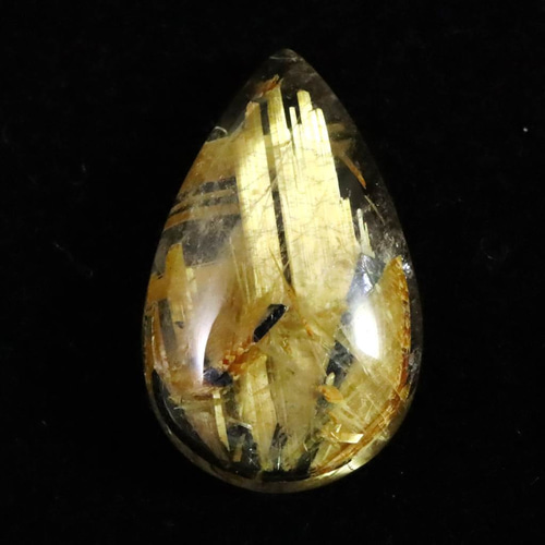 ゴールド タイチンルチル クォーツ 22.5mm ペアシェイプ ルース