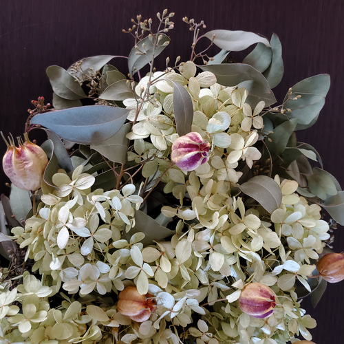 ユーカリと紫陽花のスワッグ☆.縦長系 スワッグ GREEN ROSE 通販