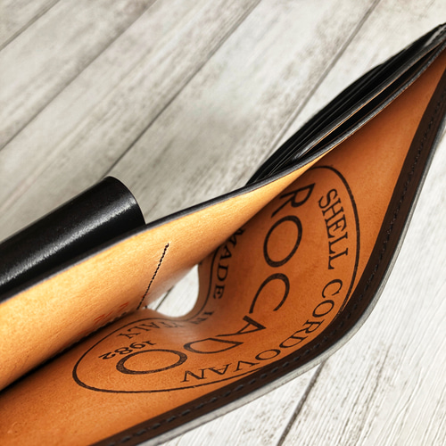 完成品 ROCADOシェルコードバン 二つ折り財布 総手縫い フルコードバン