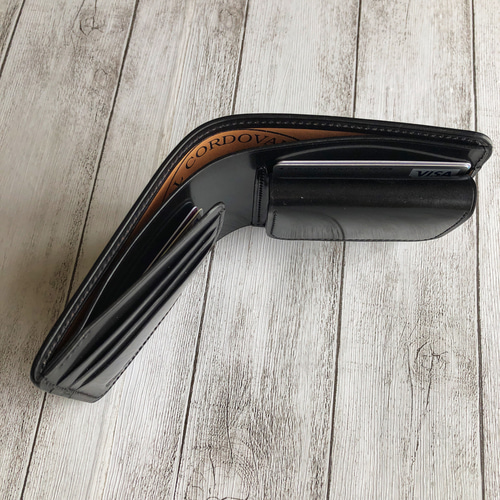 完成品 ROCADOシェルコードバン 二つ折り財布 総手縫い フルコードバン
