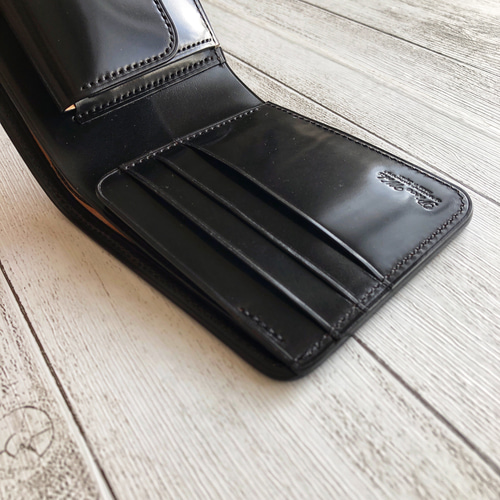 完成品 ROCADOシェルコードバン 二つ折り財布 総手縫い フルコードバン