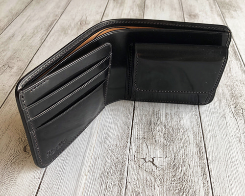 完成品 ROCADOシェルコードバン 二つ折り財布 総手縫い フル