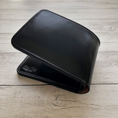 新品 ROCADO ロカド シェルコードバン 二つ折り財布 馬革 ダーク
