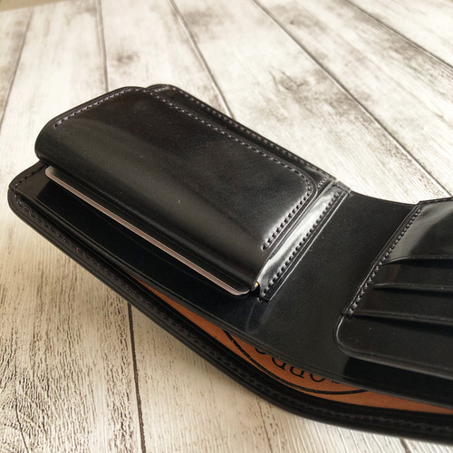 完成品 ROCADOシェルコードバン 二つ折り財布 総手縫い フルコードバン