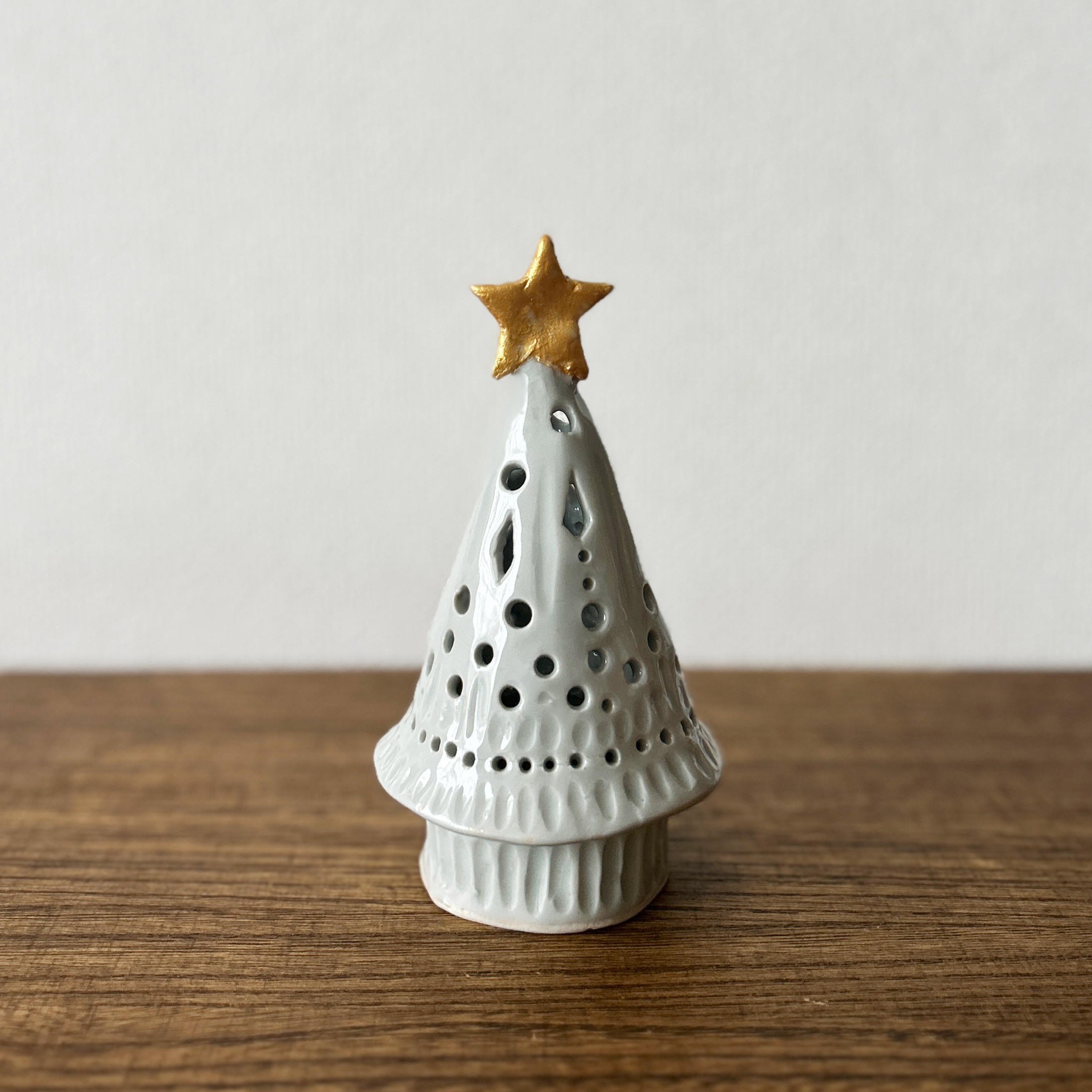 40%OFF☆陶器 クリスマスツリー C オブジェ 照明 ワケあり品