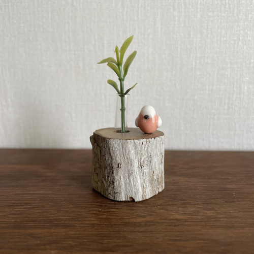 小鳥さんのミニ一輪刺し・爪楊枝たて 350 一輪挿し・花瓶・花器  