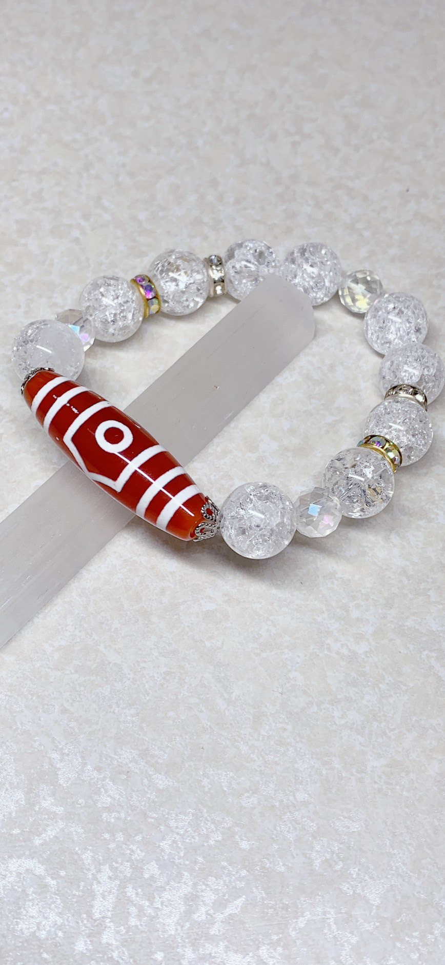 【三眼天珠の強力な守護と調和】デザインブレスレット - 浄化とポジティブエネルギーを引き寄せる天然石アクセサリー