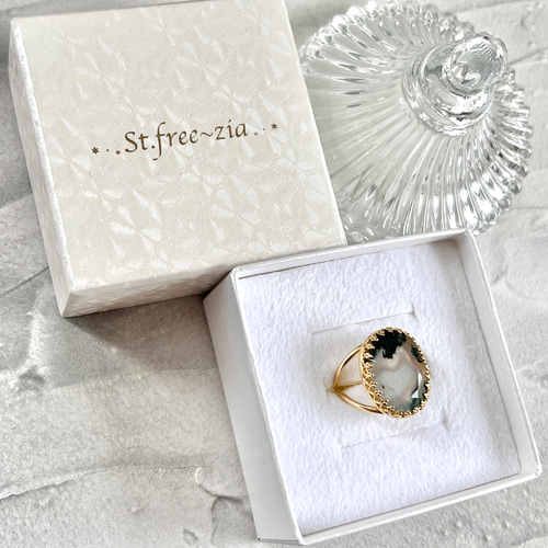 週末価格❅美品　アガット　モスアゲートリング　11号 agete アガットモスアゲートリング 美品 週末価格❅美品 アガット