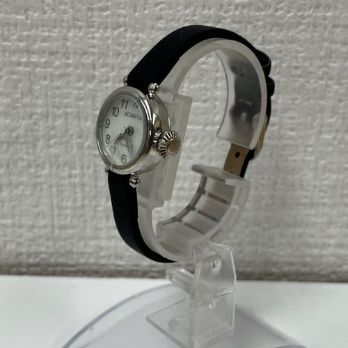 リューズが大きくて可愛い合皮ベルト時計 JG-012BKWH 腕時計 ACONTeG