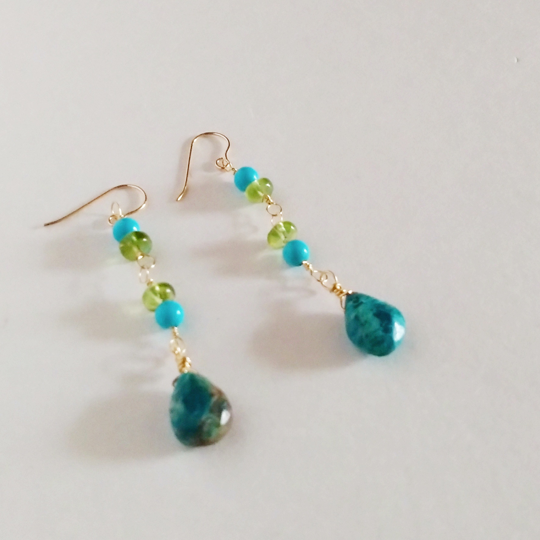 クリソコラ スリーピングビューティーターコイズ ピアス(14kgf)