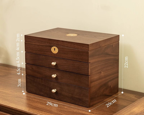3段引き出し付きのジュエリーボックス アクセサリー展示