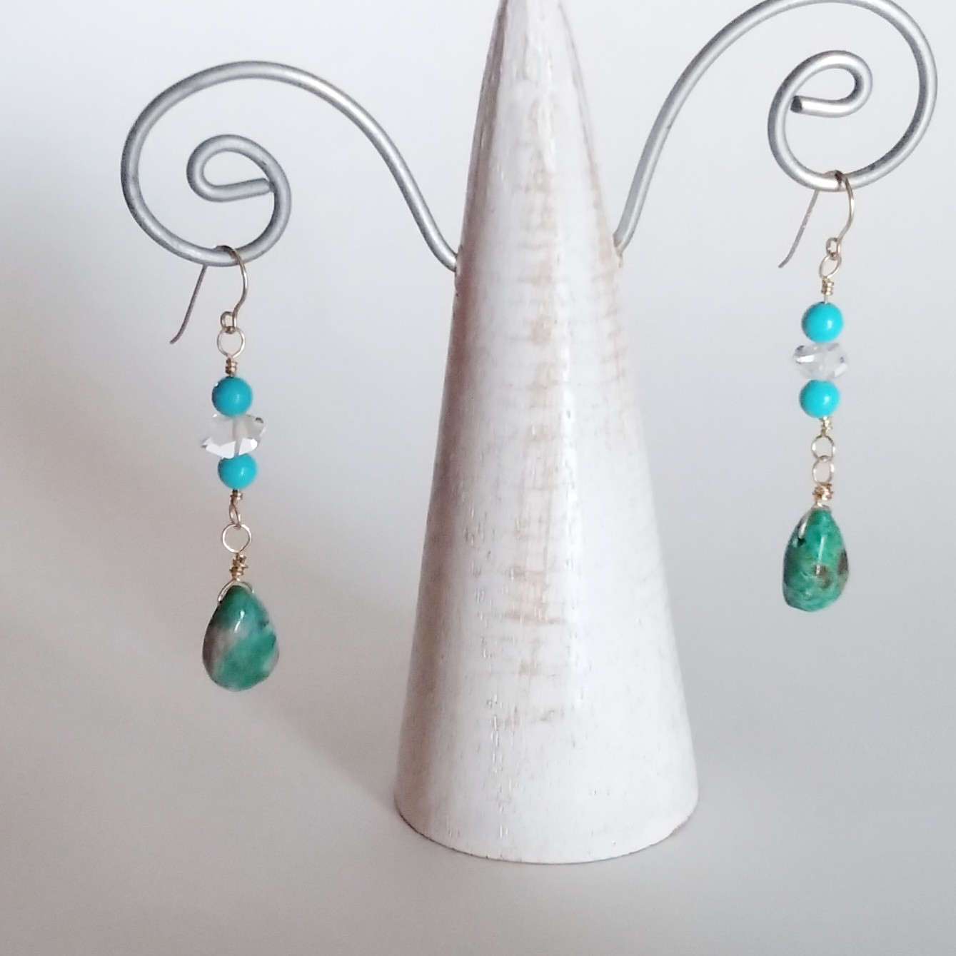 クリソコラ スリーピングビューティーターコイズ ピアス(14kgf)