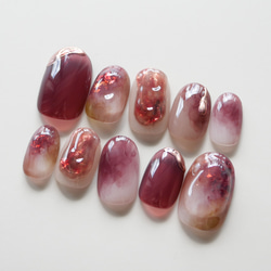 No.327 ネイルチップ　ジェルネイル　葡萄　　青　ニュアンス　キラキラ　秋 94d6a26da6310c7662a1f922dbf9f4