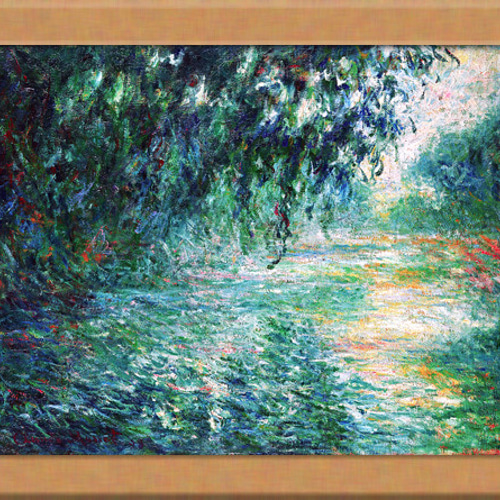 風景画 油絵 フランスモレー セーヌ川 作家名: Takeshi セーヌ川の朝景