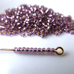 10g10/01.5mm-2mm 深紫色銀寶仕奧莎捷克籽珠捷克玻璃珠 第1張的照片