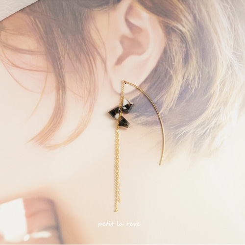 ✅️kaya,✅️１４kgf①オプシディアンピアス コッパーオブシディアンのピアス（14KGF） | ESSENCE